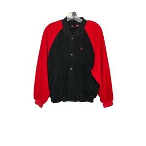Polo Sport Ralph Lauren Fleece Bomber Jacket M Black Vintage Mens